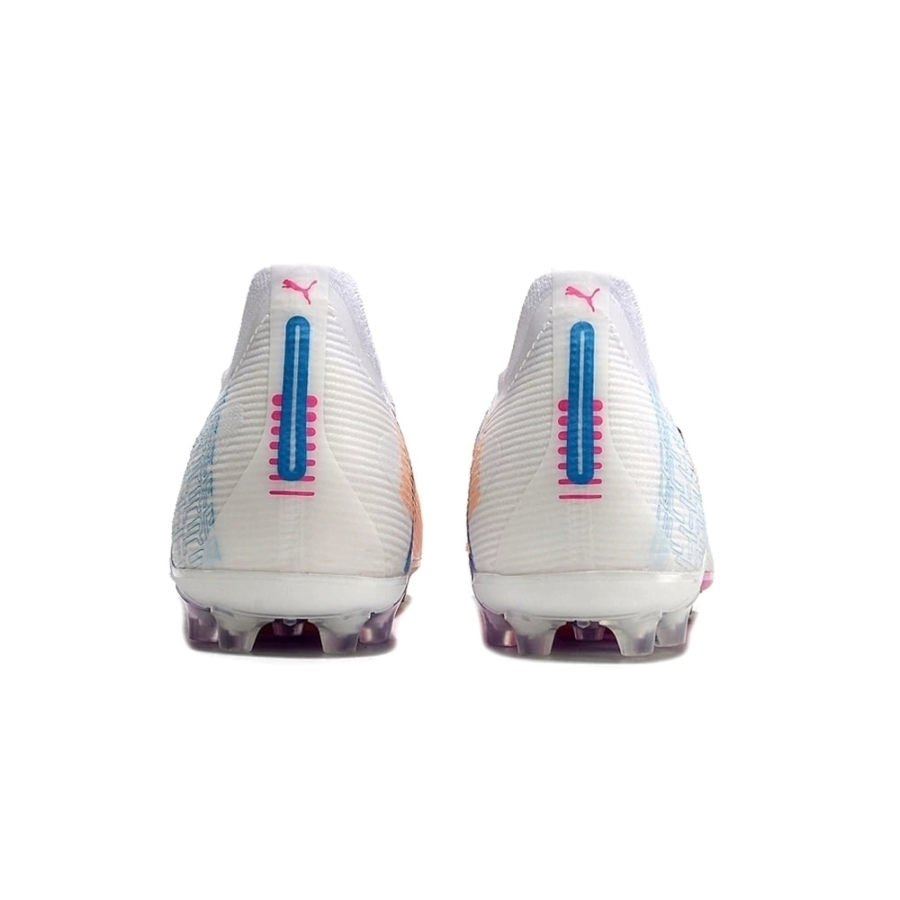 Chuteira Society Puma Ultra 5 Ultimate MG Branca e Azul 