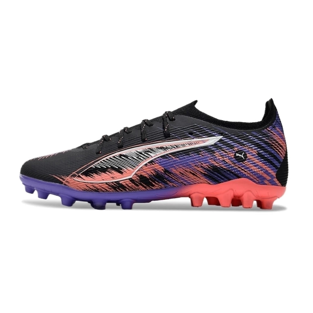 Chuteira Society Puma Ultra 5 Ultimate MG Preto, Roxo e Rosa