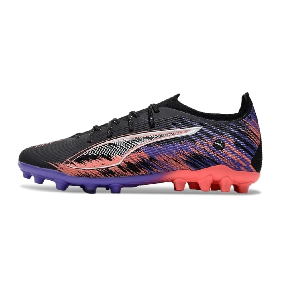 Chuteira Society Puma Ultra 5 Ultimate MG Preto, Roxo e Rosa