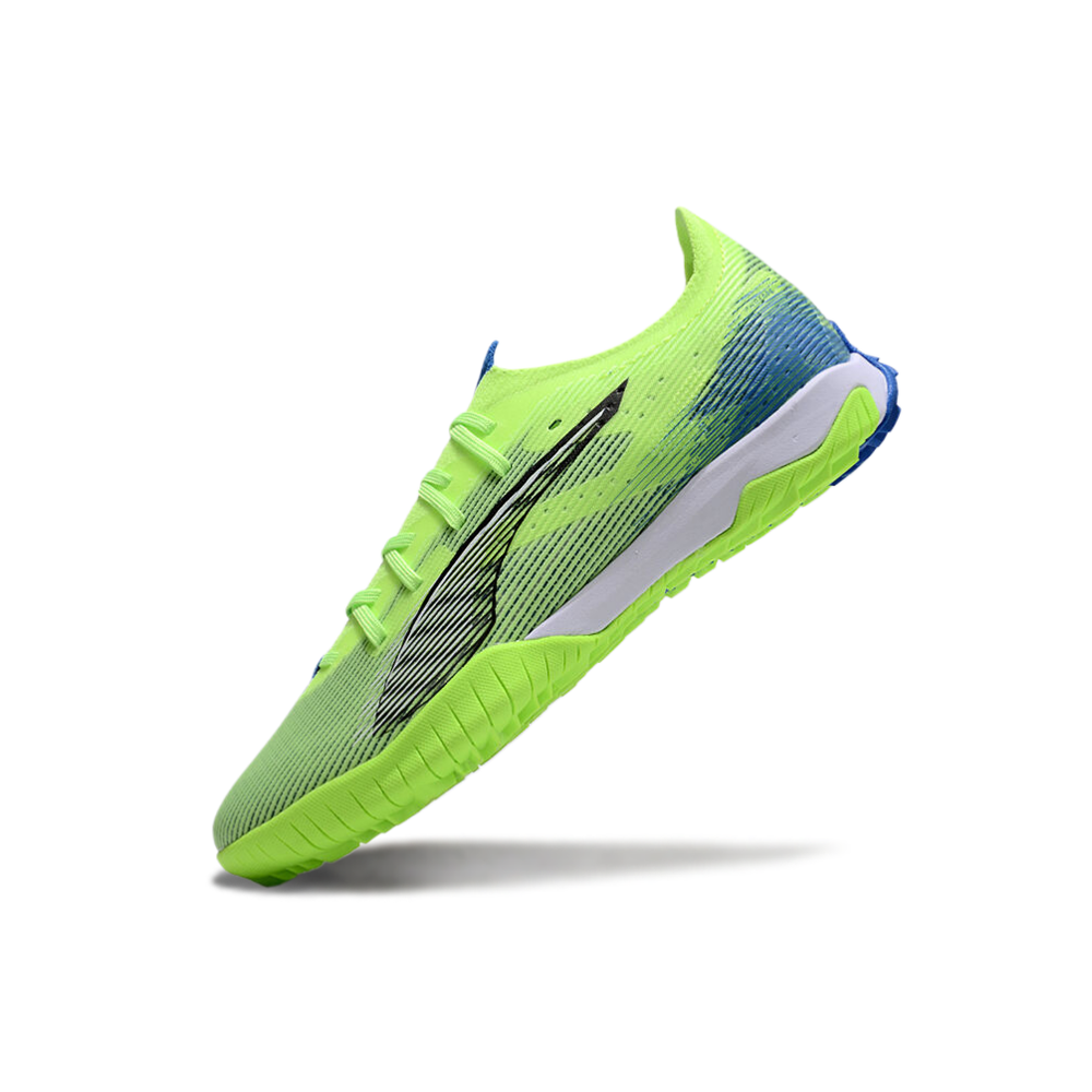 Chuteira Society Puma Ultra 5 Ultimate TF Verde e Azul 