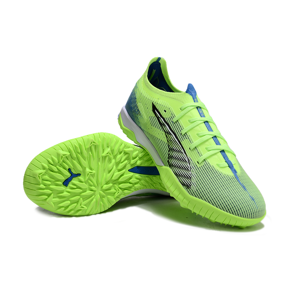 Chuteira Society Puma Ultra 5 Ultimate TF Verde e Azul 