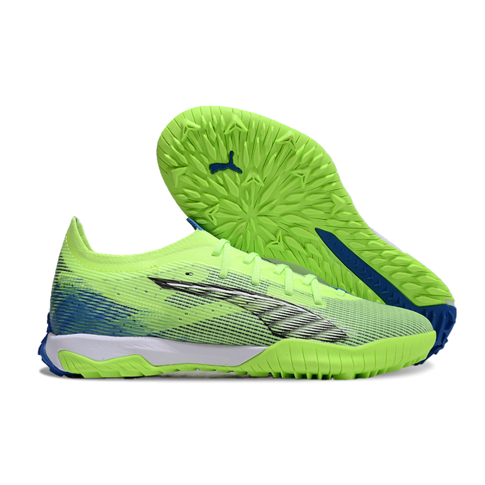 Chuteira Society Puma Ultra 5 Ultimate TF Verde e Azul 