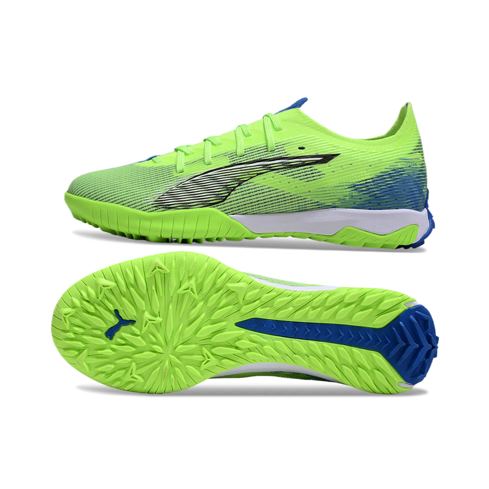 Chuteira Society Puma Ultra 5 Ultimate TF Verde e Azul 