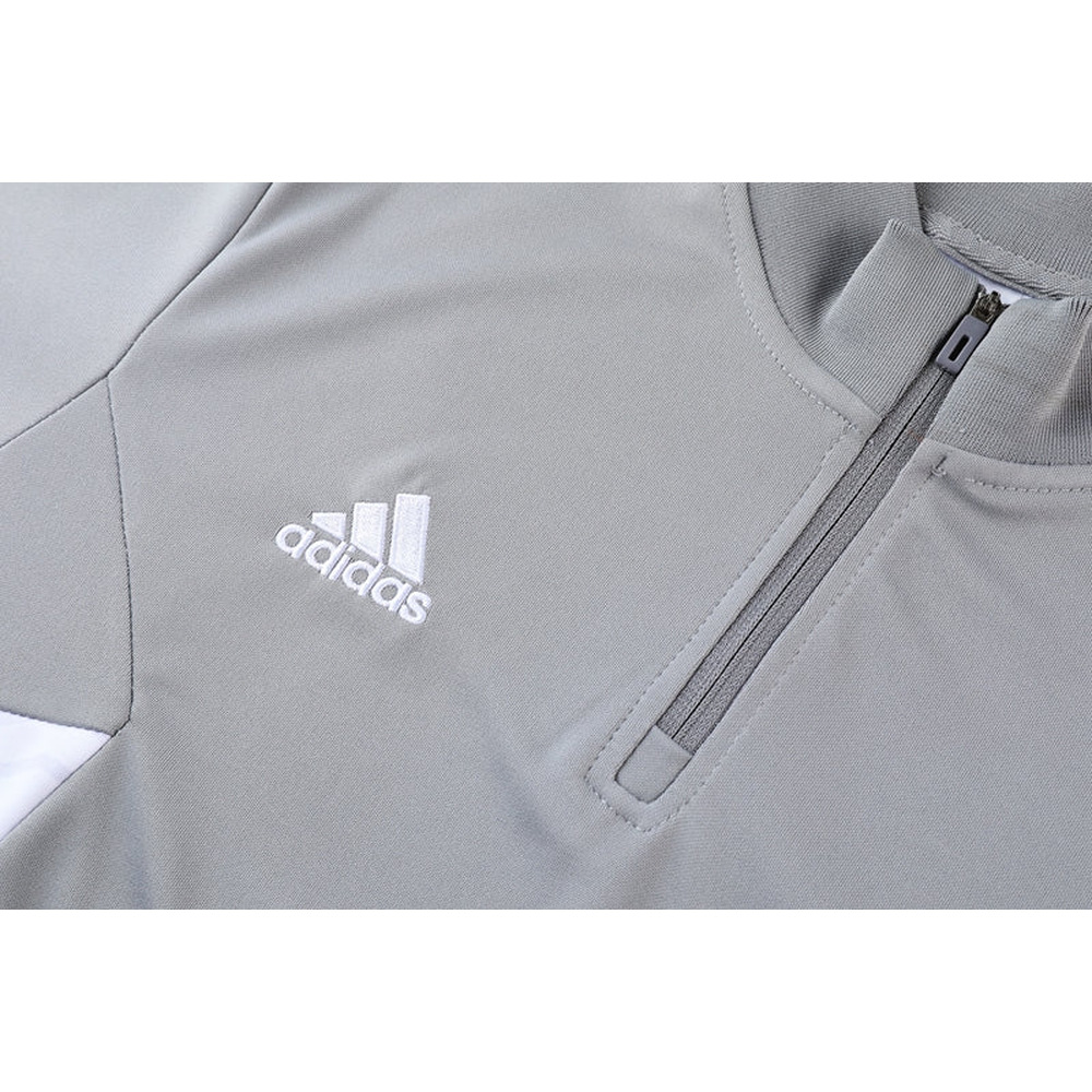 Conjunto de Frio Adidas Training Cinza, Branco e Preto