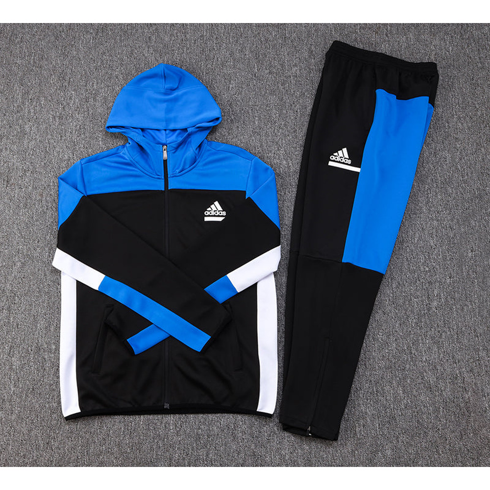 Conjunto de Moletom Adidas Sportswear com Touca Azul e Preto