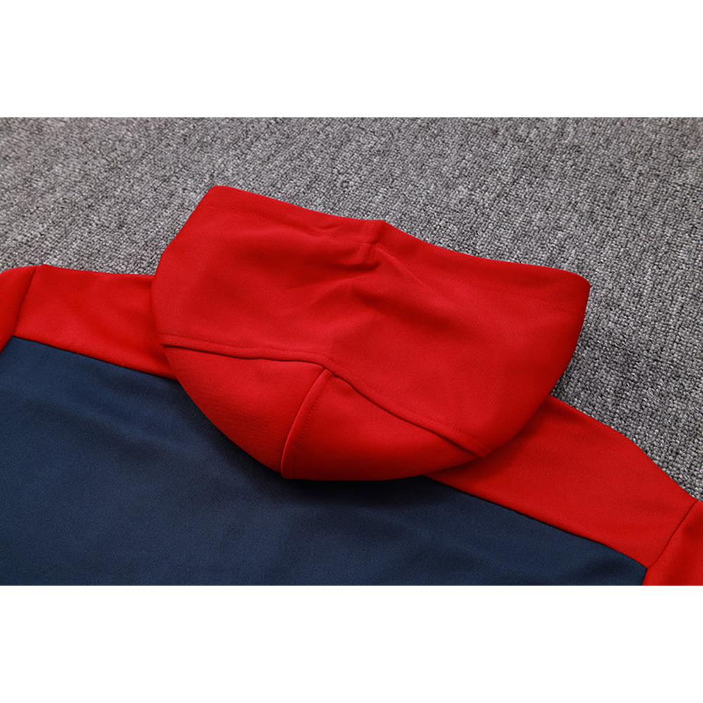 Conjunto de Moletom Adidas Sportswear com Touca Vermelho e Azul