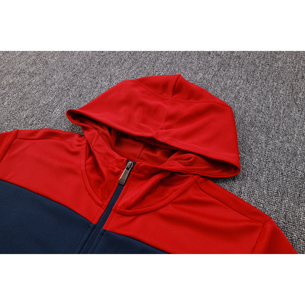 Conjunto de Moletom Adidas Sportswear com Touca Vermelho e Azul