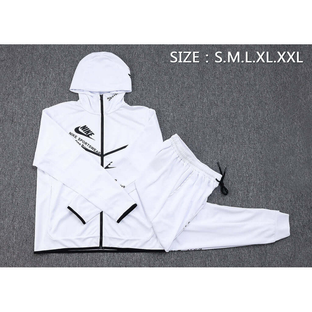 Conjunto de Moletom Nike Sportswear Tech Fleece com Touca Branco