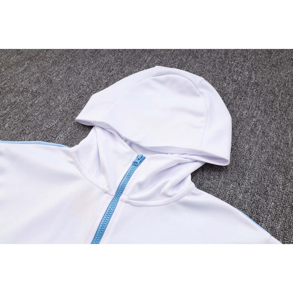 Conjunto de Moletom Nike Sportswear Tech Fleece com Touca Branco e Azul