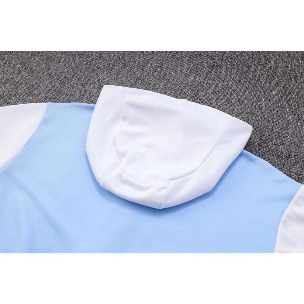 Conjunto de Moletom Nike Sportswear Tech Fleece com Touca Branco e Azul