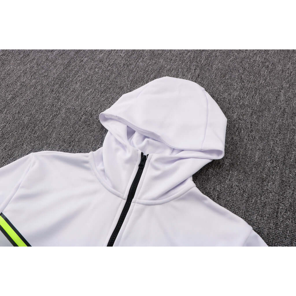 Conjunto de Moletom Nike Sportswear Tech Fleece com Touca Branco e Cinza