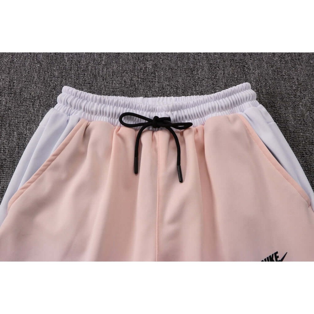 Conjunto de Moletom Nike Sportswear Tech Fleece com Touca Branco, Rosa e Cinza