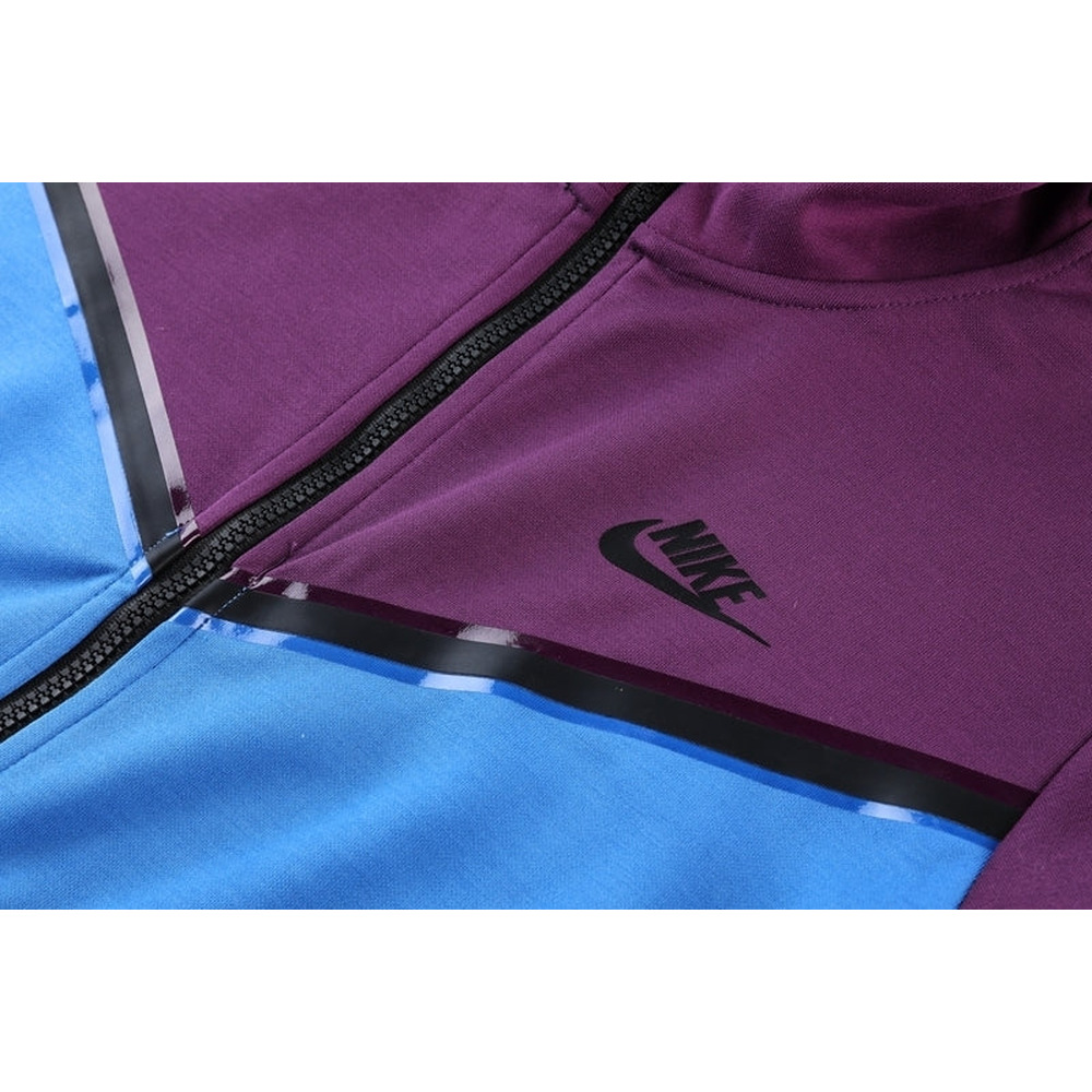 Conjunto de Moletom Nike Sportswear Tech Fleece com Touca Roxo e Azul