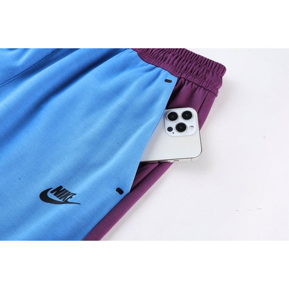 Conjunto de Moletom Nike Sportswear Tech Fleece com Touca Roxo e Azul