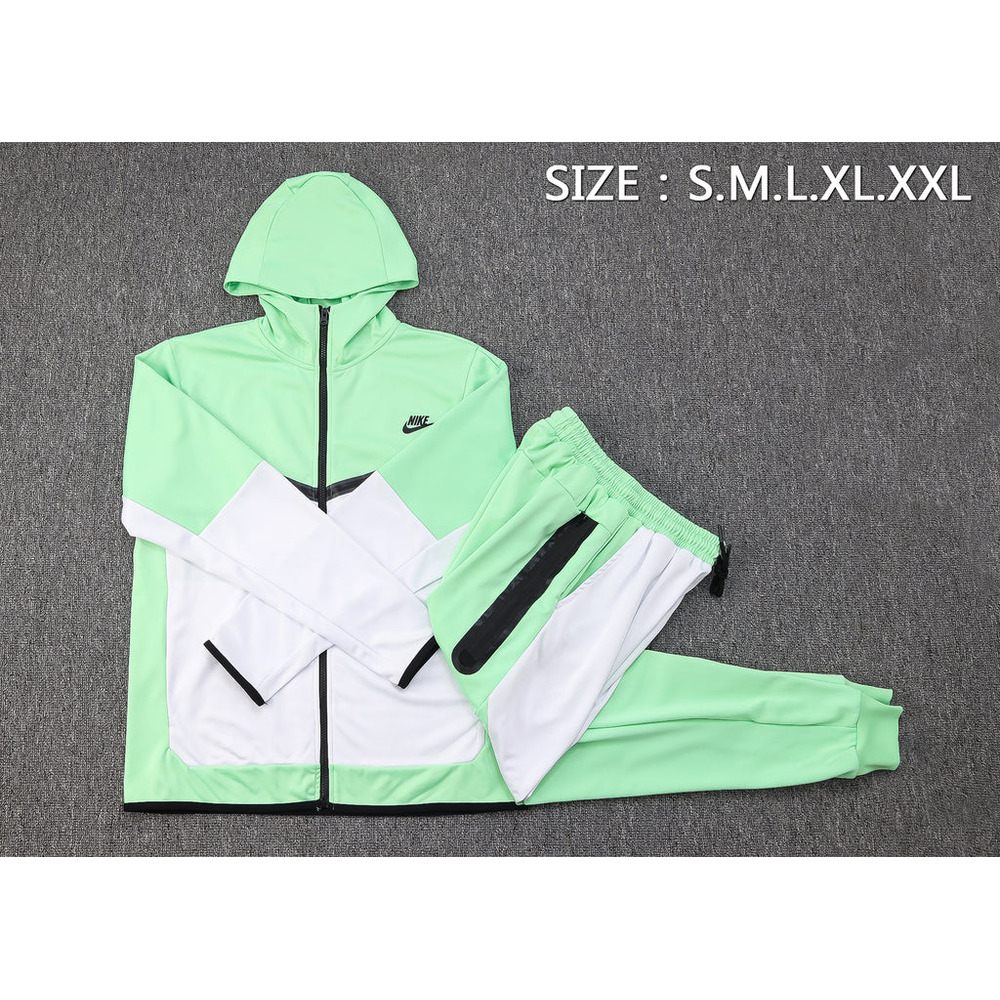 Conjunto de Moletom Nike Sportswear Tech Fleece com Touca Verde e Branco