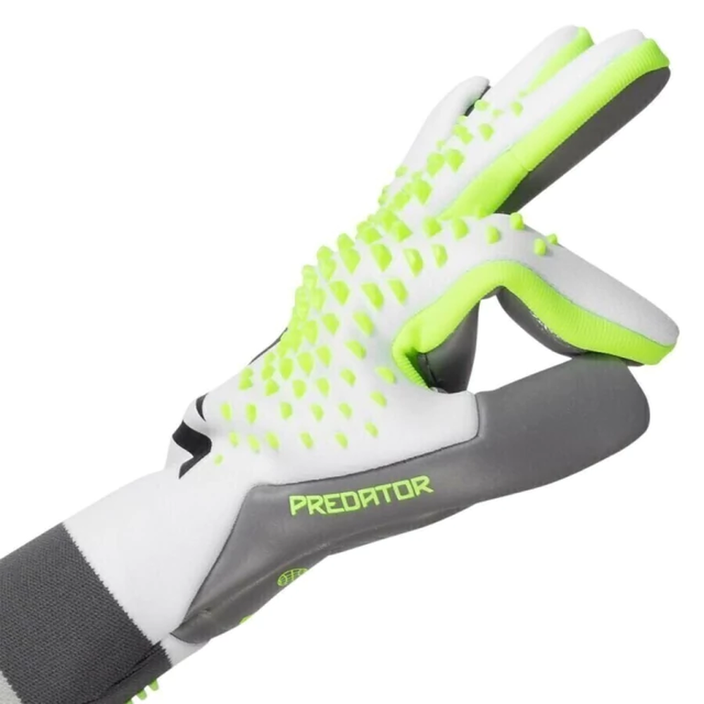 Luva de Goleiro Adidas Predator Accuracy Branca, Cinza e Verde 