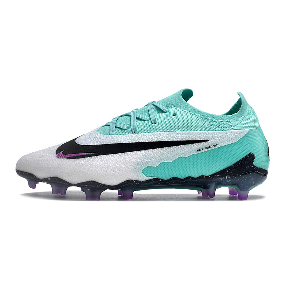 Chuteira Campo Nike Phantom GX Elite FG Branca, Verde e Roxa 