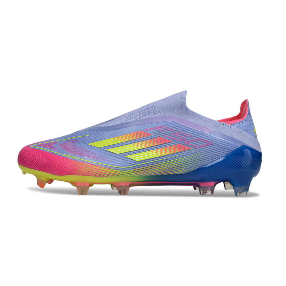 Chuteira Campo Adidas F50+ LL FG Rosa e Azul 