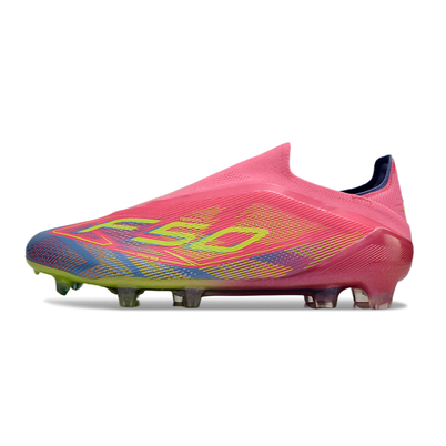 Chuteira Campo Adidas F50+ LL FG Rosa, Verde e Azul 