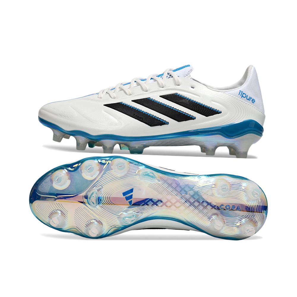 Chuteira Campo Adidas Copa 11Pure FG Branco, Azul e Preto 