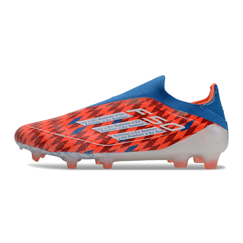 Chuteira Campo Adidas F50+ LL FG Vermelha e Azul