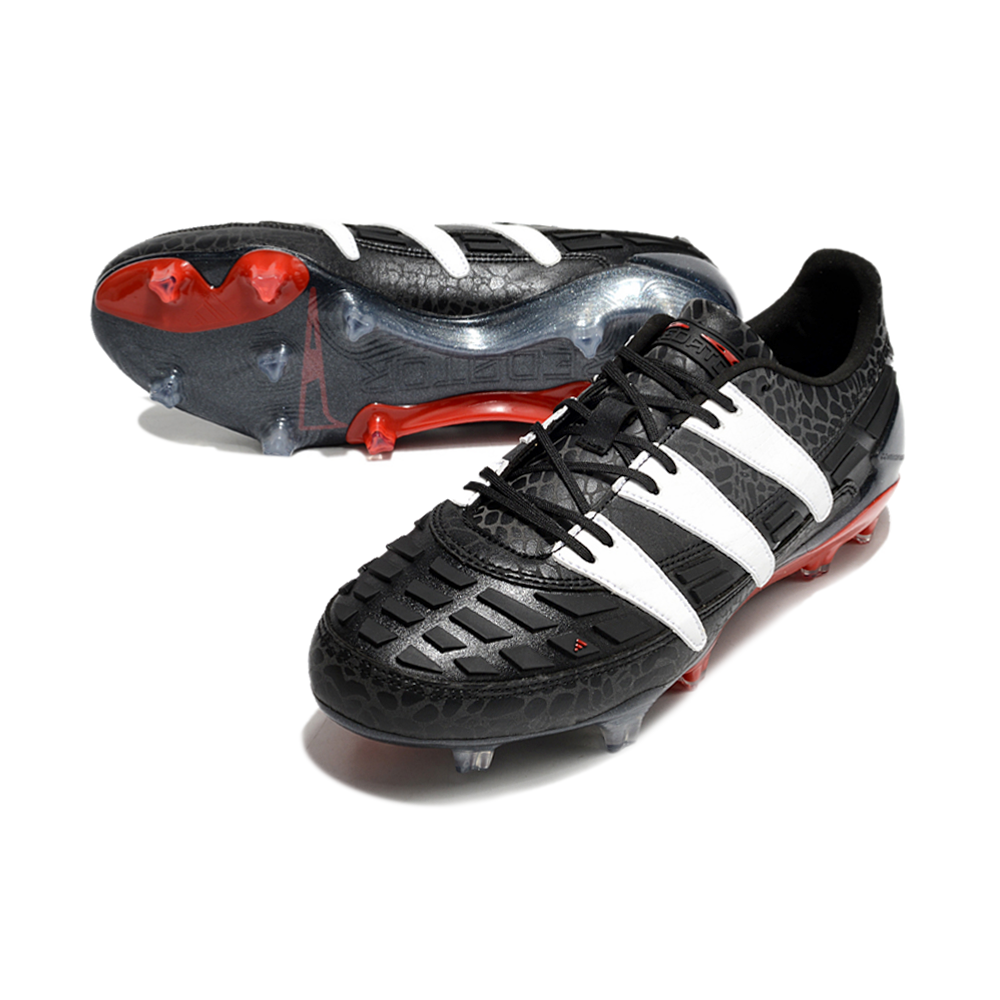 Chuteira Campo Adidas Predator Accelerator FG Preta, Branca e Vermelho