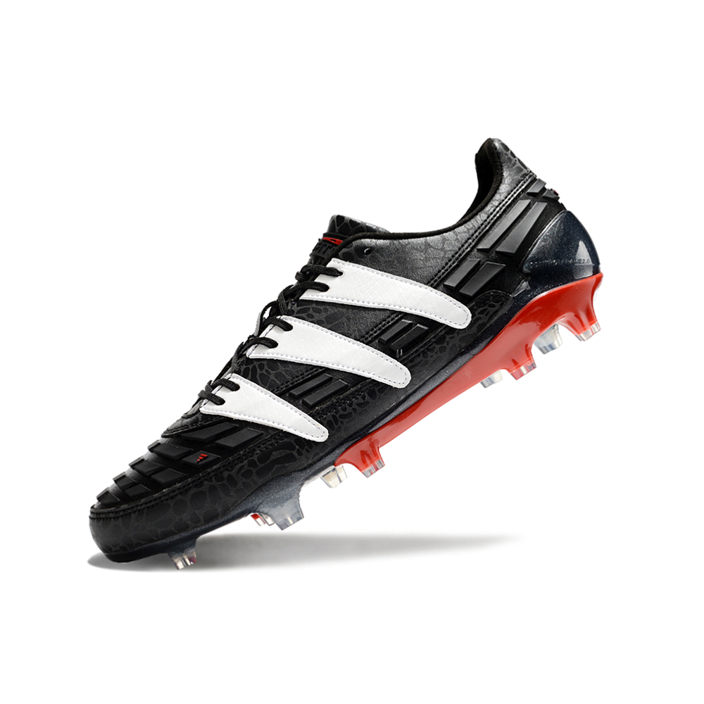 Chuteira Campo Adidas Predator Accelerator FG Preta, Branca e Vermelho