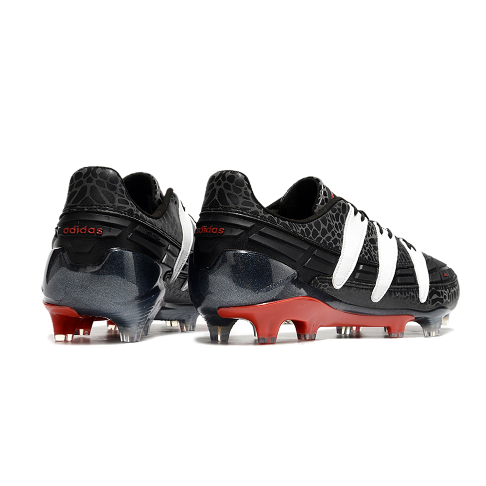 Chuteira Campo Adidas Predator Accelerator FG Preta, Branca e Vermelho