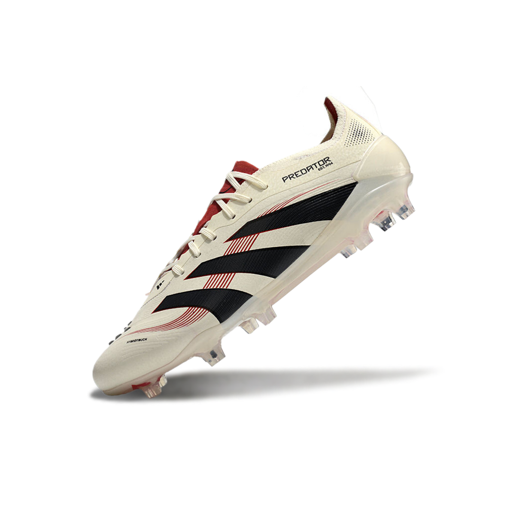 Chuteira Campo Adidas Predator Elite FG Bege e Vermelha