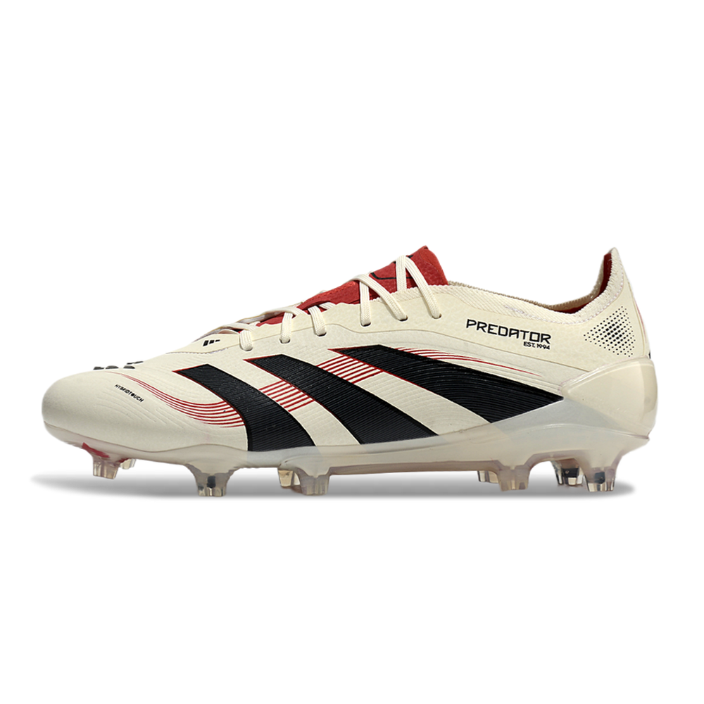 Chuteira Campo Adidas Predator Elite FG Bege e Vermelha