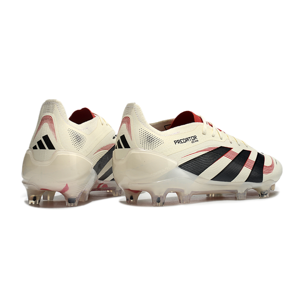Chuteira Campo Adidas Predator Elite FG Bege e Vermelha