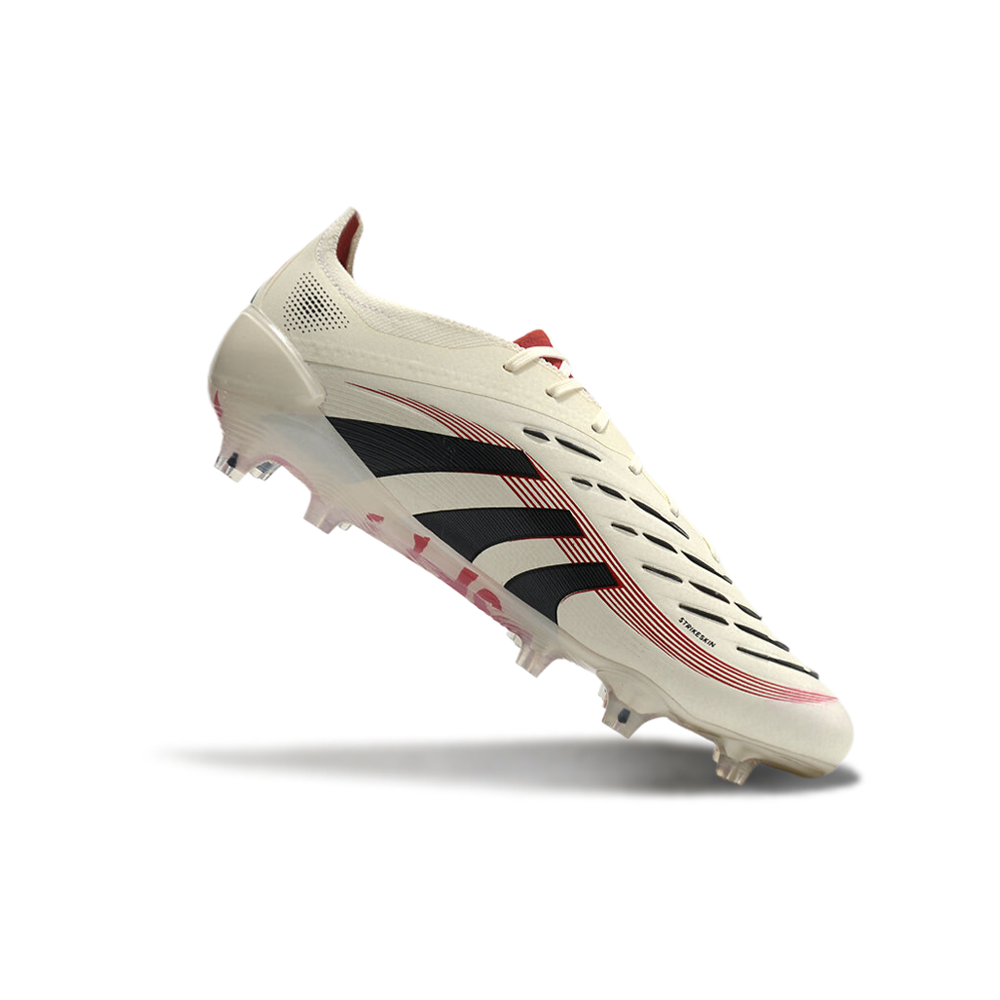 Chuteira Campo Adidas Predator Elite FG Bege e Vermelha