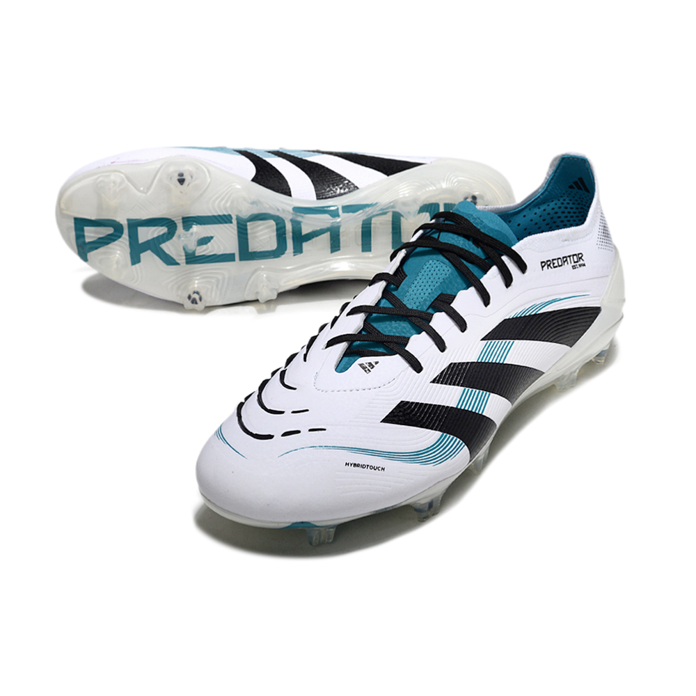Chuteira Campo Adidas Predator Elite FG Branca e Azul