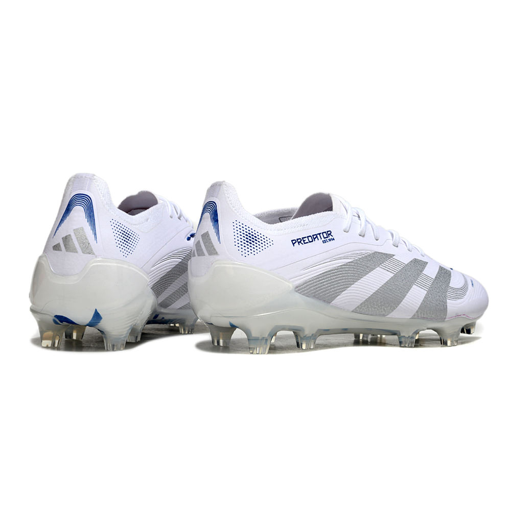 Chuteira Campo Adidas Predator Elite FG Branca e Azul 