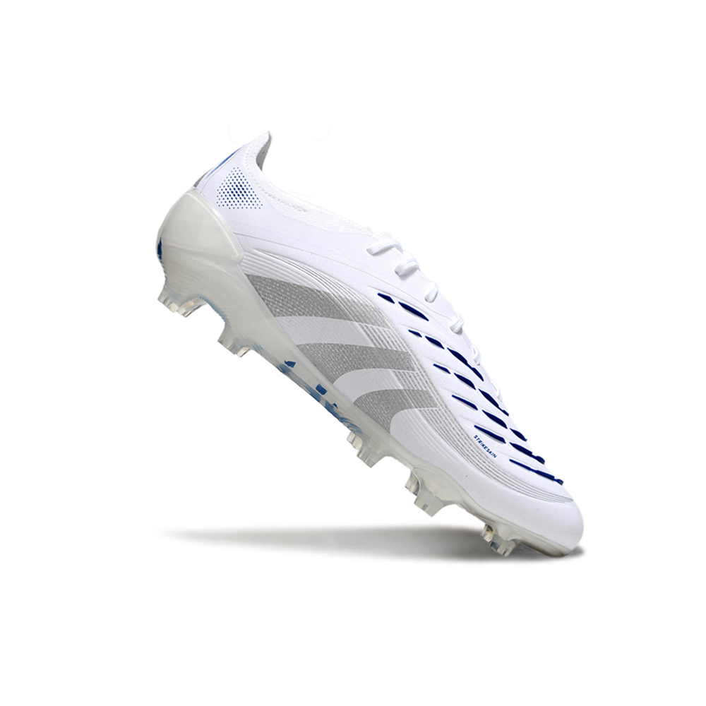 Chuteira Campo Adidas Predator Elite FG Branca e Azul 