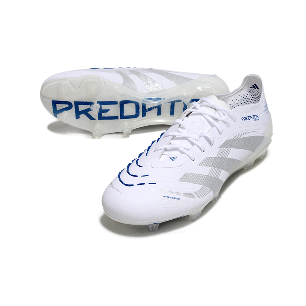 Chuteira Campo Adidas Predator Elite FG Branca e Azul 