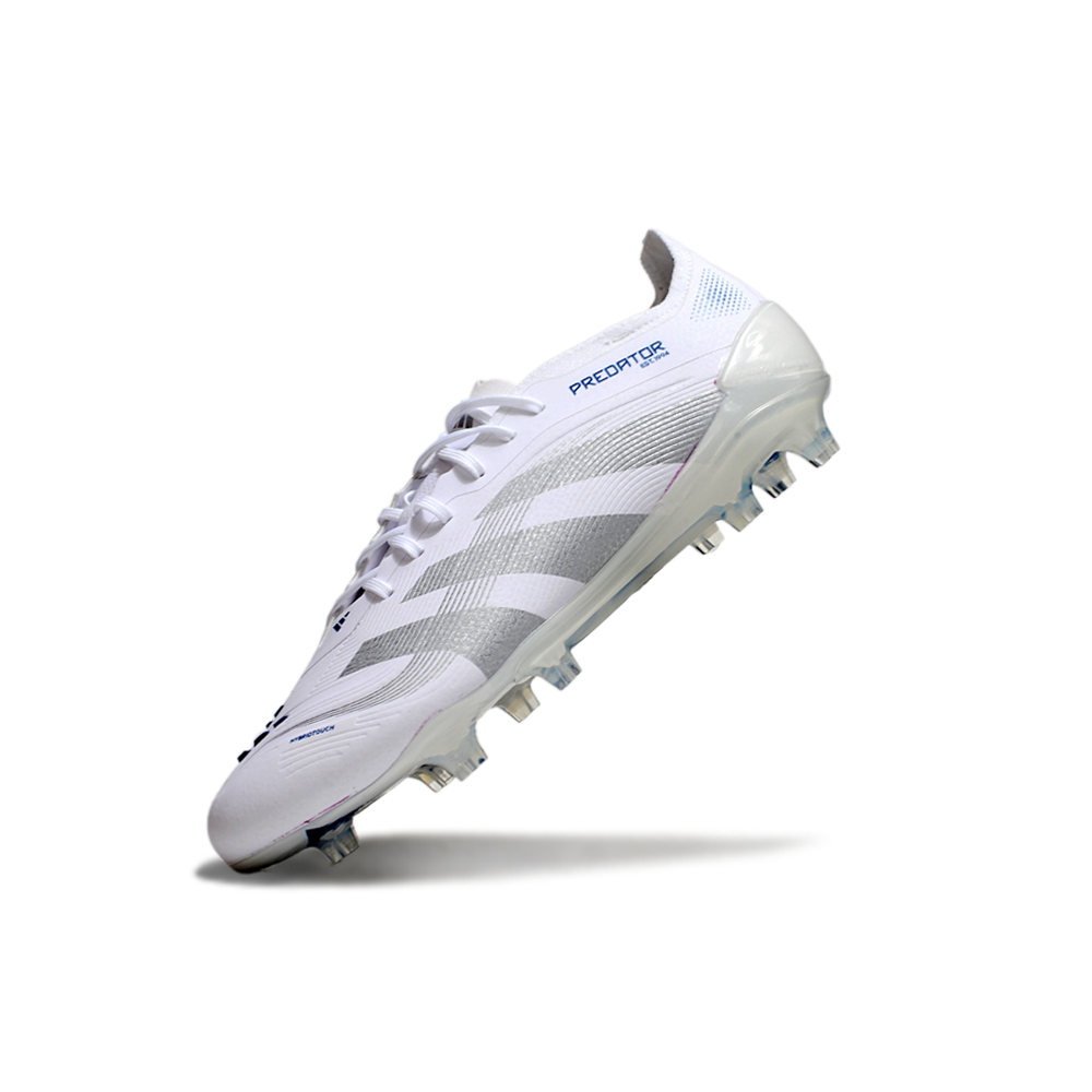 Chuteira Campo Adidas Predator Elite FG Branca e Azul 