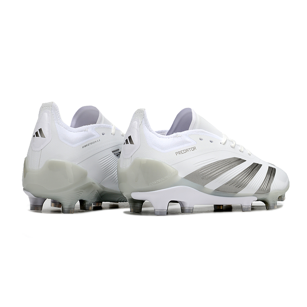 Chuteira Campo Adidas Predator Elite FG Branca e Prata 