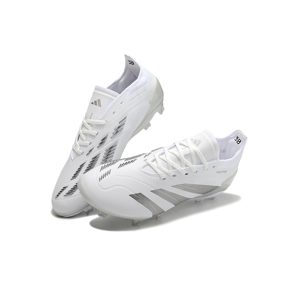 Chuteira Campo Adidas Predator Elite FG Branca e Prata 