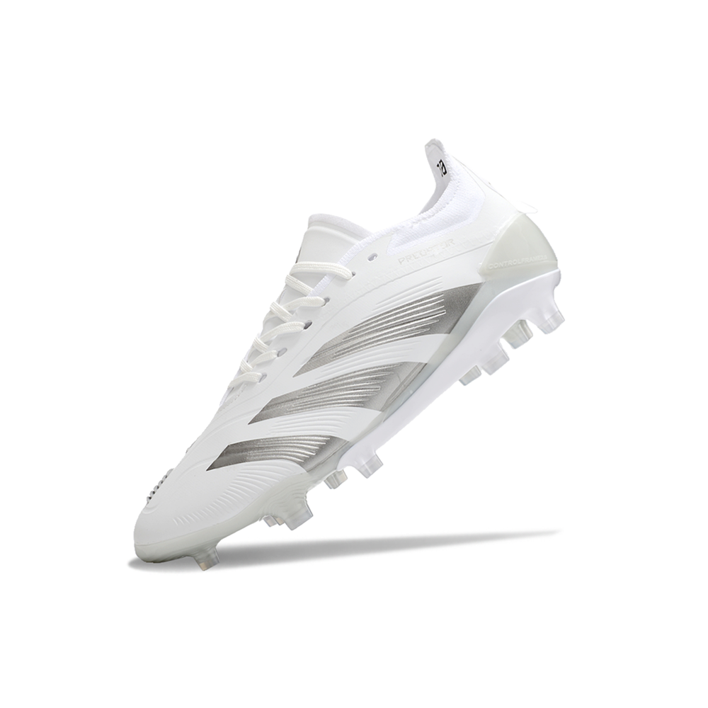 Chuteira Campo Adidas Predator Elite FG Branca e Prata 