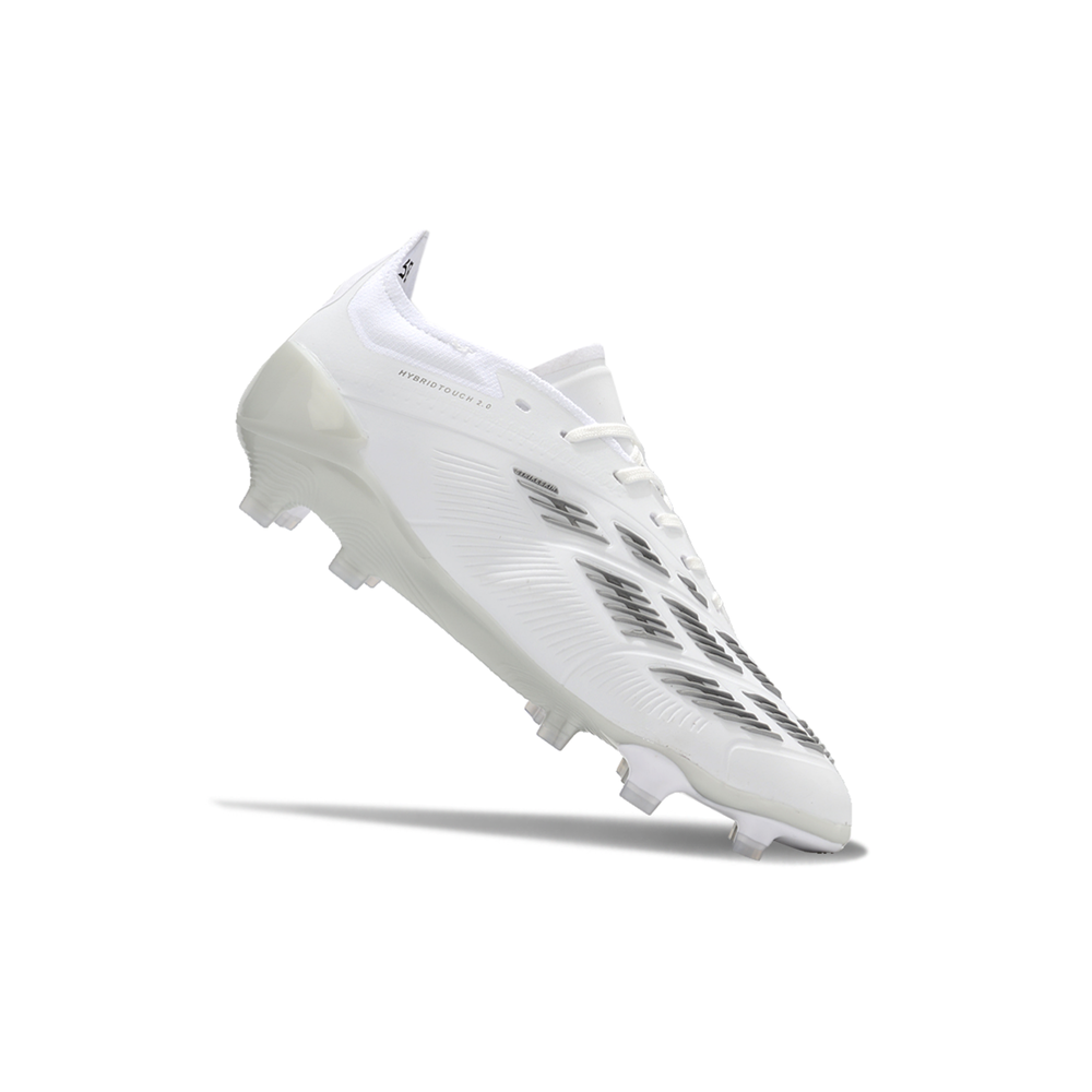 Chuteira Campo Adidas Predator Elite FG Branca e Prata 