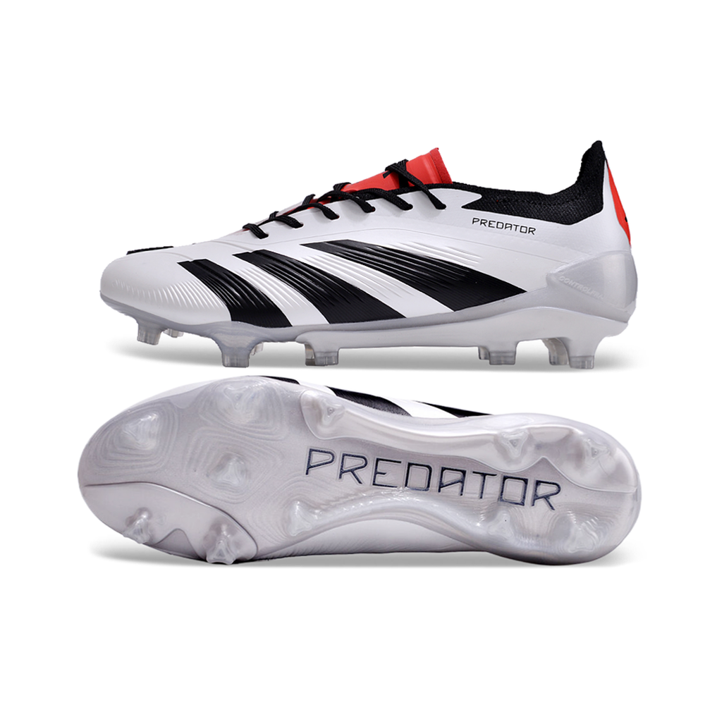 Chuteira Campo Adidas Predator Elite FG Branca e Preto