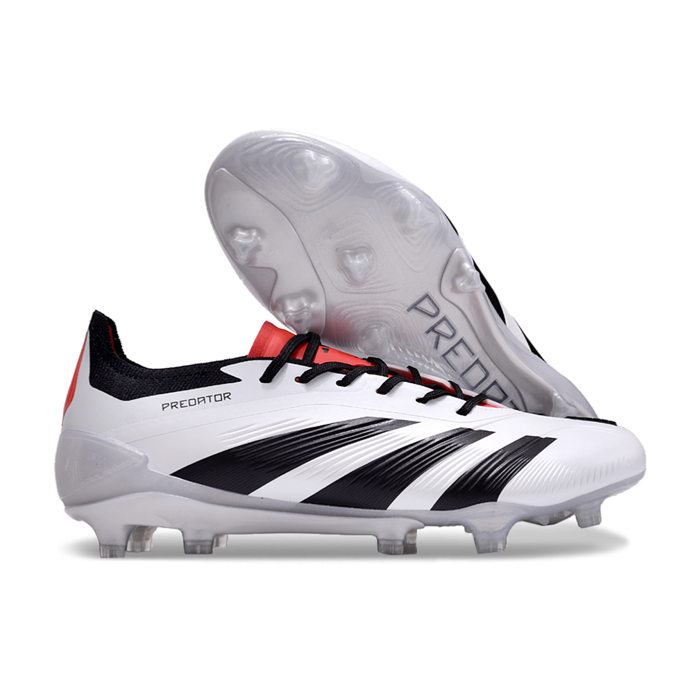 Chuteira Campo Adidas Predator Elite FG Branca e Preto