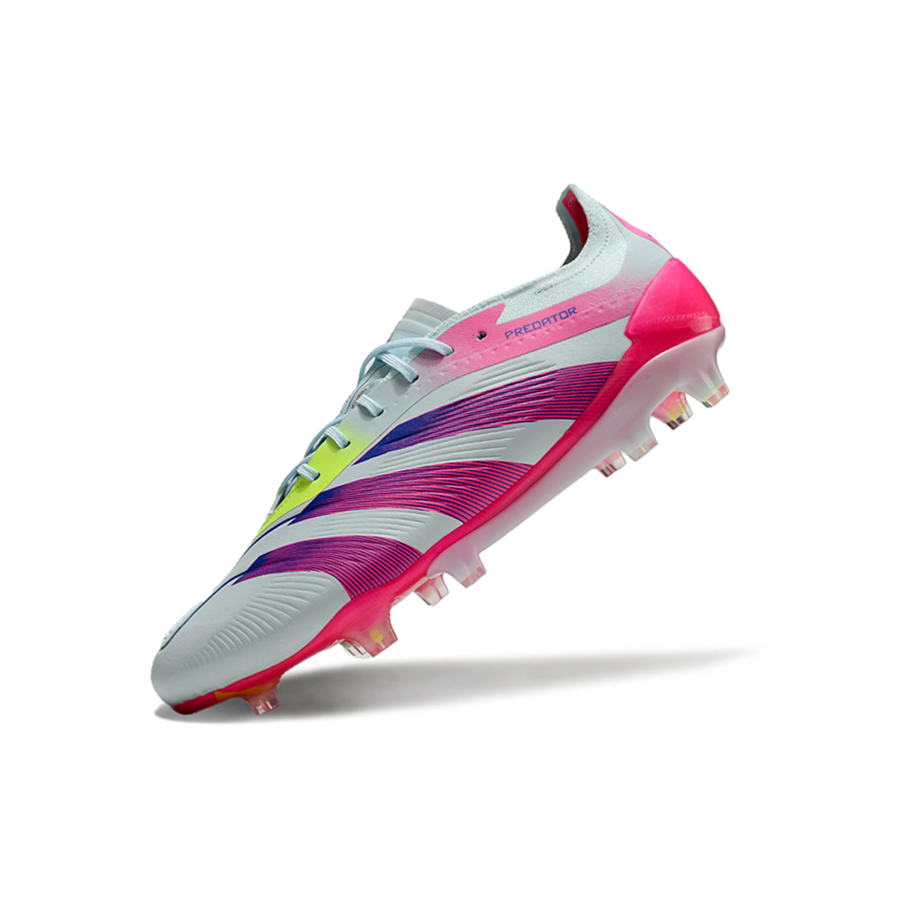 Chuteira Campo Adidas Predator Elite FG Branca e Rosa 