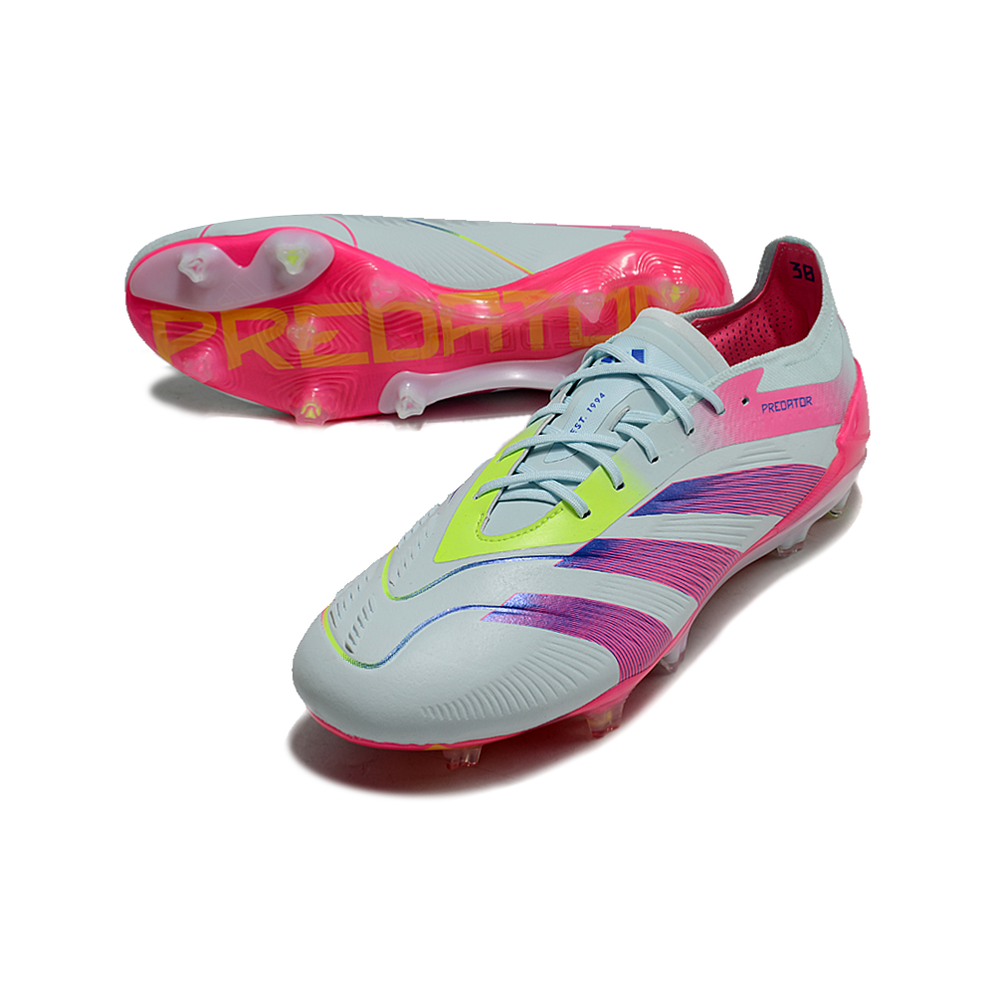 Chuteira Campo Adidas Predator Elite FG Branca e Rosa 