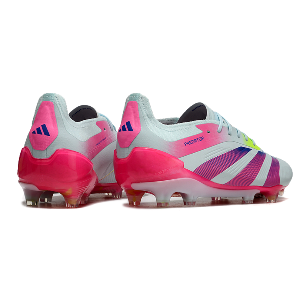 Chuteira Campo Adidas Predator Elite FG Branca e Rosa 