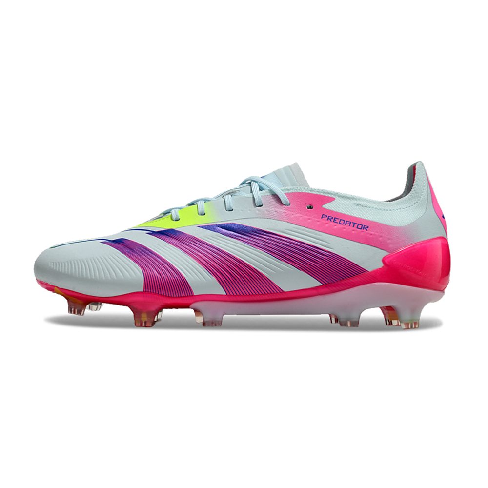 Chuteira Campo Adidas Predator Elite FG Branca e Rosa 