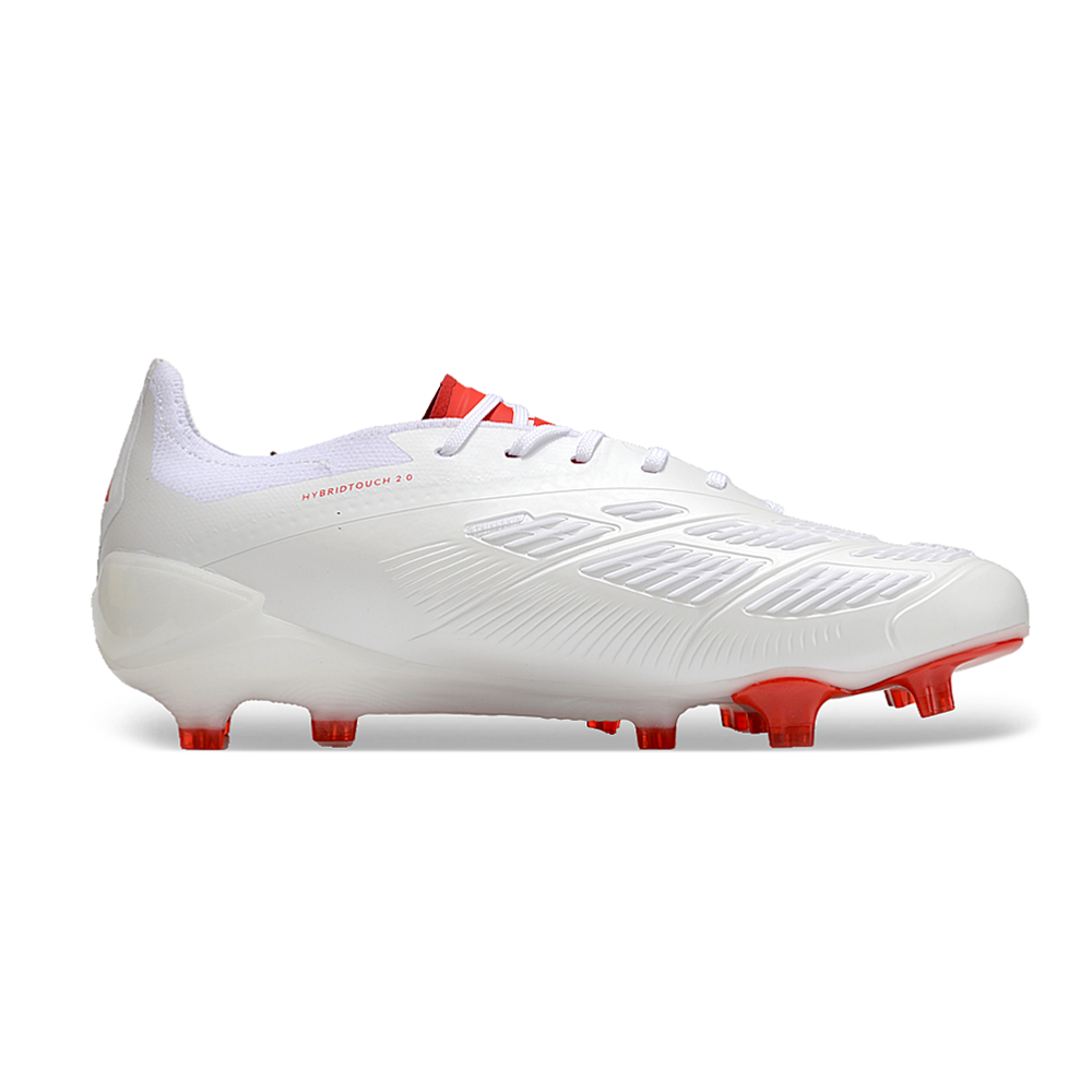 Chuteira Campo Adidas Predator Elite FG Branca e Vermelha 