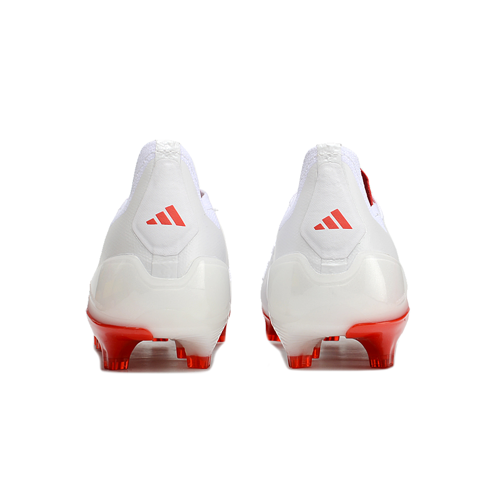 Chuteira Campo Adidas Predator Elite FG Branca e Vermelha 