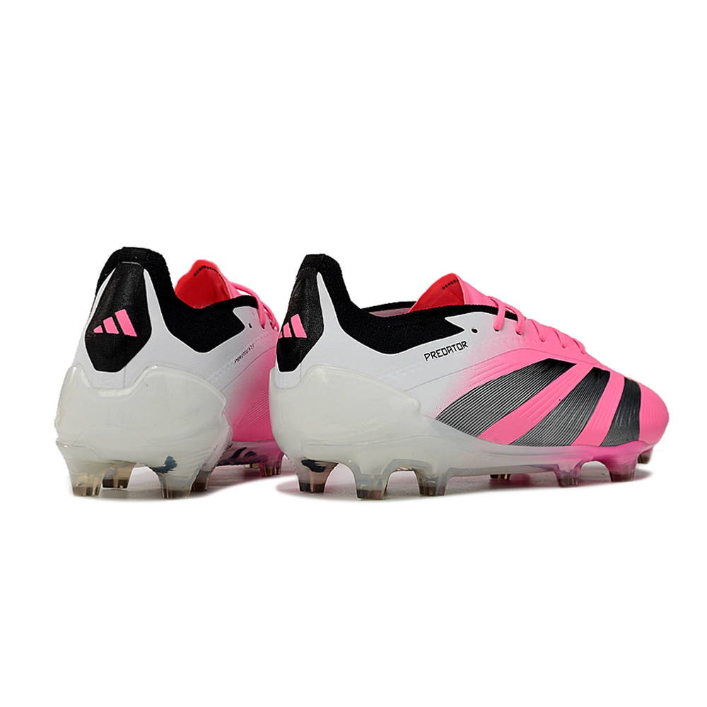 Chuteira Campo Adidas Predator Elite FG Branca, Rosa e Preto